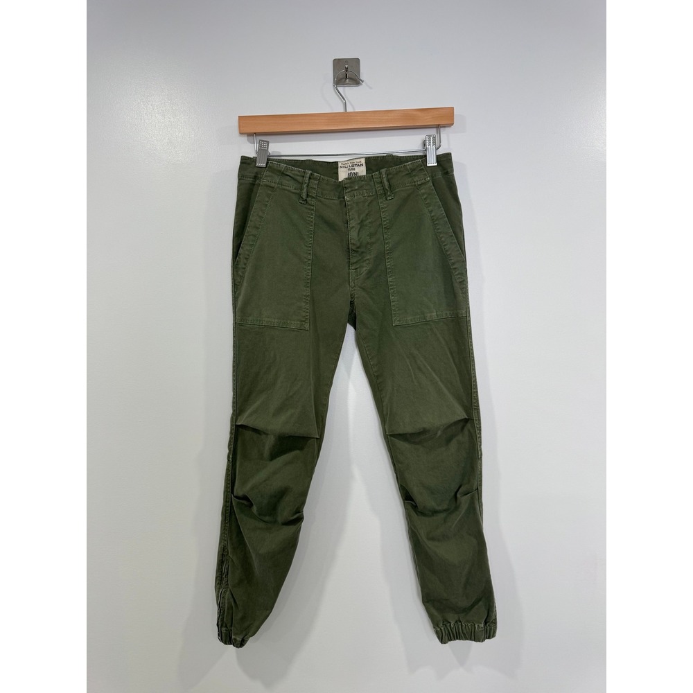 Nili Lotan Women Green Utility Cropped Cotton Cargo Pants Size 2